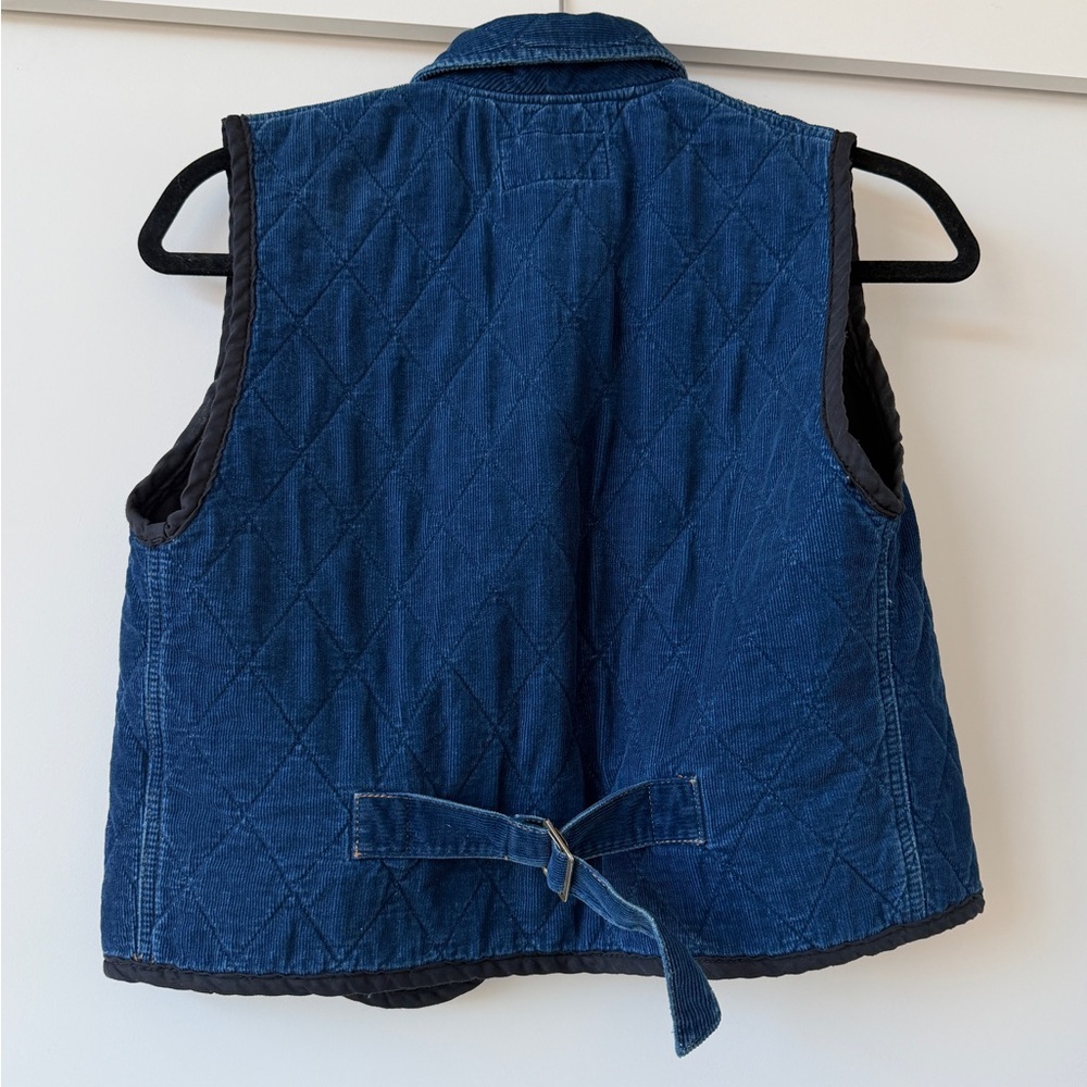 Vintage Kenzo Jeans Blue Quilted Vest with Button Closure - Picture 3 of 3